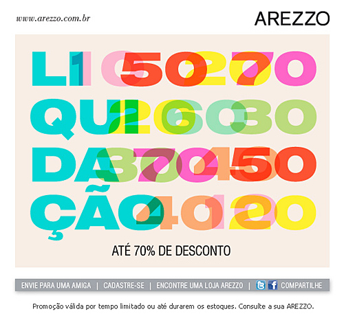 Arezzo em promo&ccedil;&atilde;o
